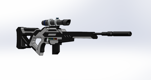 科幻重型狙击枪3D模型缩略图